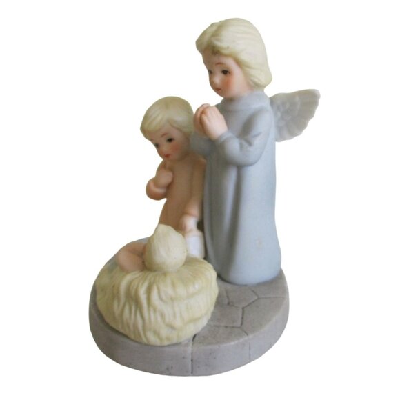 Lefton Angels & Baby Jesus Nativity Scene Figurine - VTG Christopher Collection - Picture 5 of 8